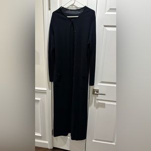 St John Knit Beautiful Vintage Maxi Cardigan, black, Size Medium, ankle length,